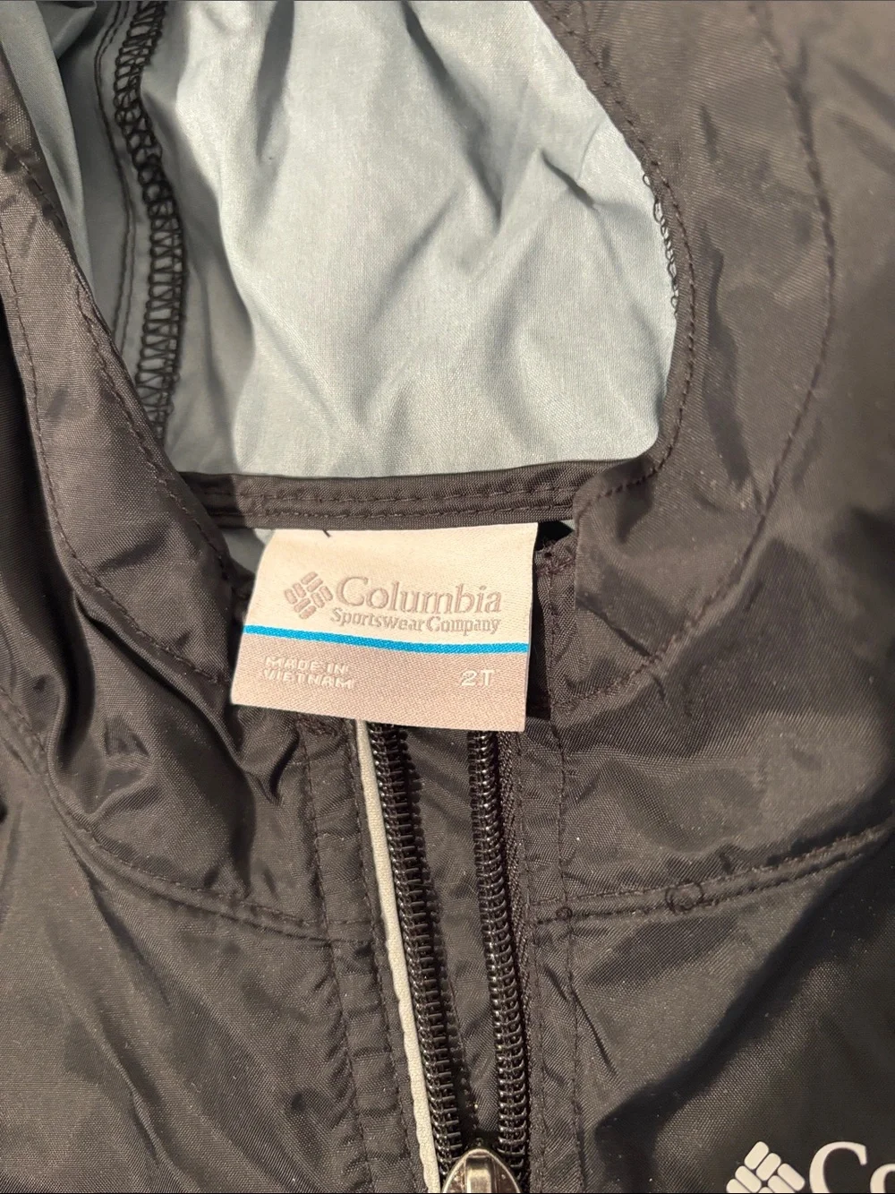 Columbia Black Hooded Kids' Rain Jacket
